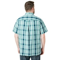 KingSize Mens Big /& Tall Short-Sleeve Plaid Sport Shirt